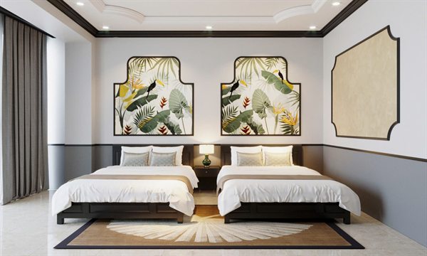 Phòng nghỉ 2 giường đôi — Khách sạn Đại An (Dai An Hotel Ninh Bình)