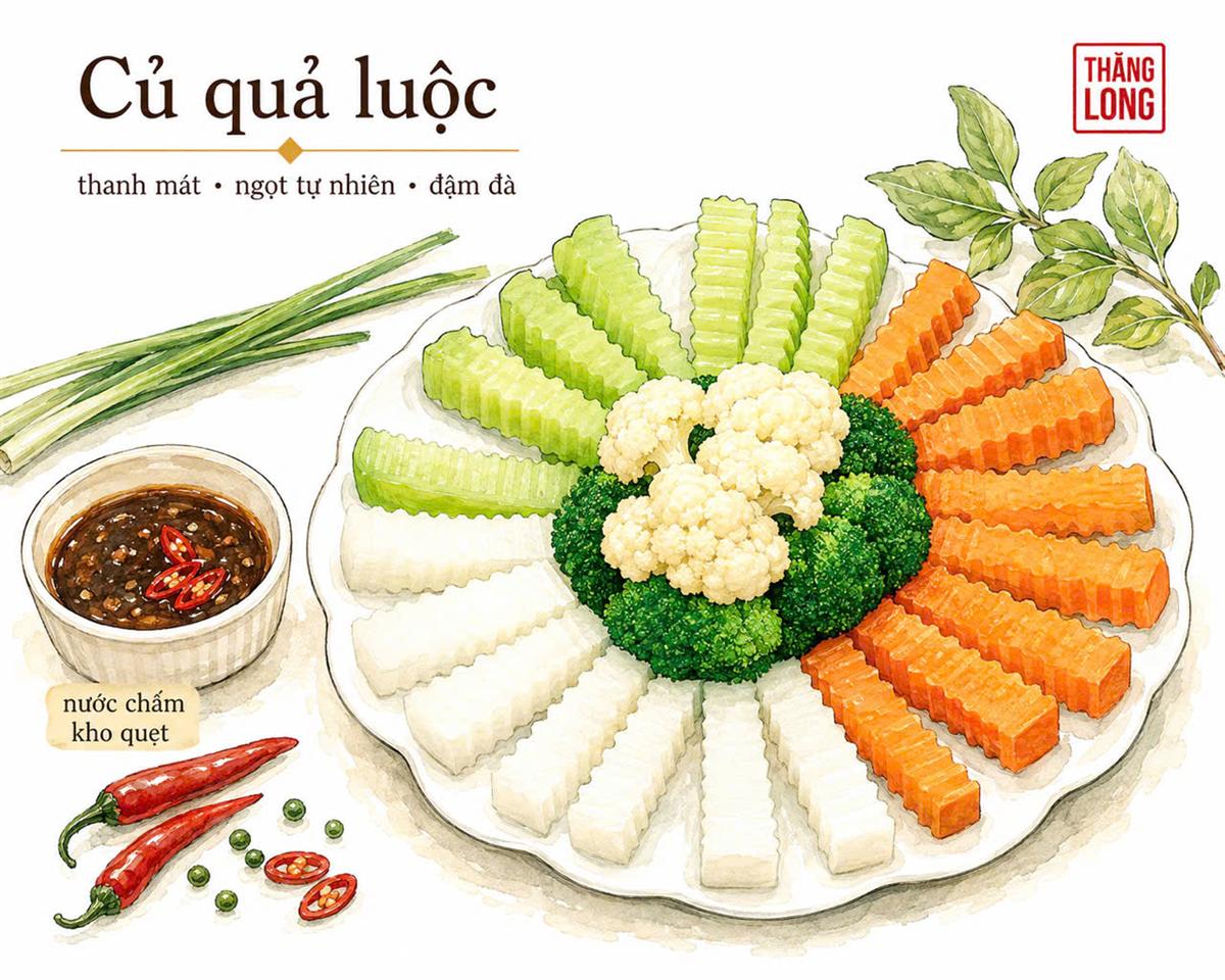 삶은 야채 + 참깨 소금
